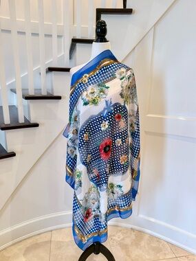 Retro Gingham & Floral Scarf